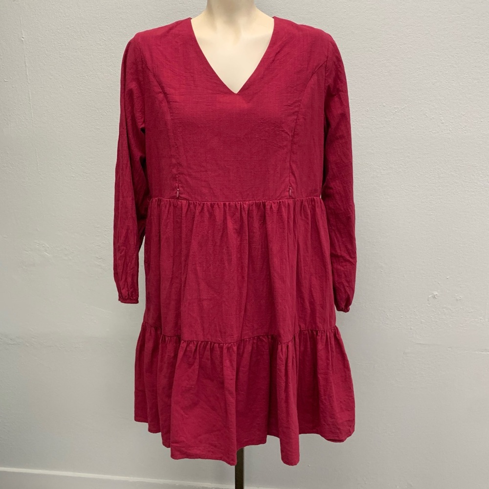 Nursing Queen Burgundy Long Sleeve Dress